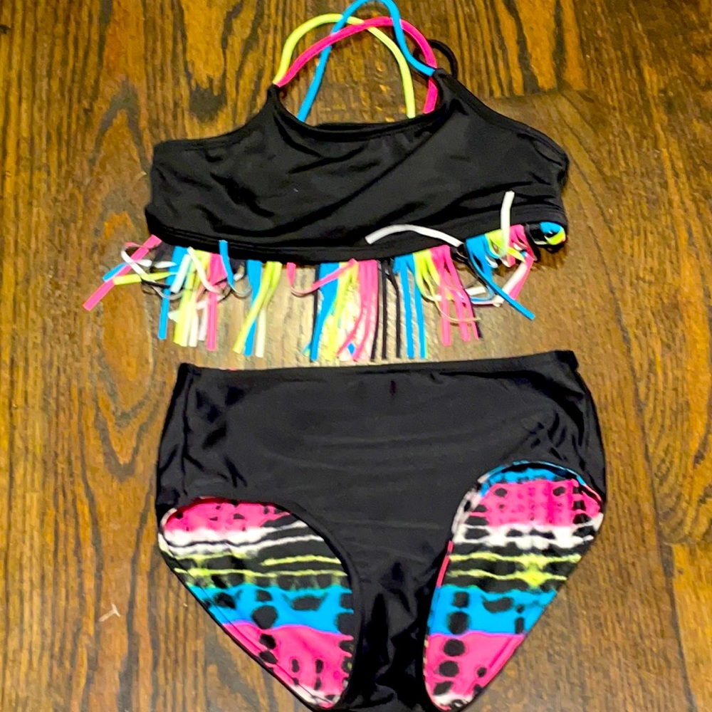 Justice fringed bikini size 12